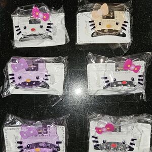 Hello Kitty Hair Clips Set - Pink, Purple, Cream